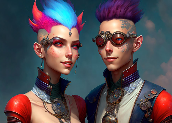 Plakat poziomy-Alien punk color