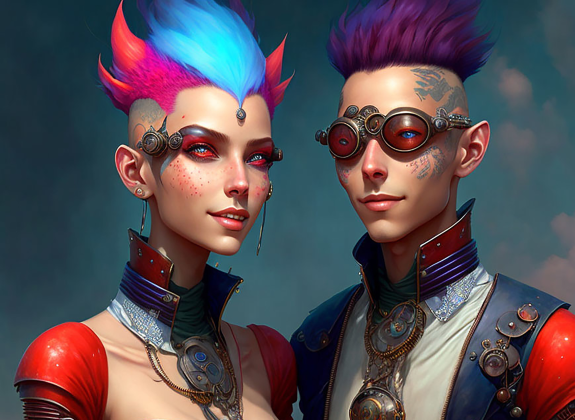 Obraz canvas poziom -Alien punk color