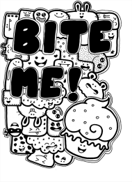 "Bite Me" - Kubek Doodles