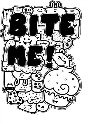 "Bite Me" - Kubek Doodles