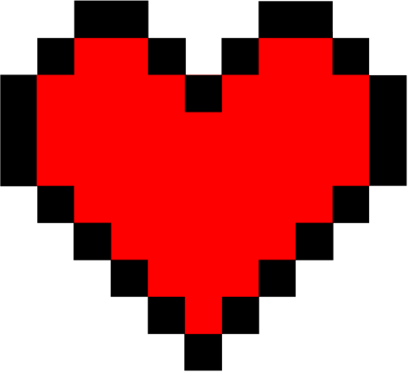 Czerwone pixelowe serce