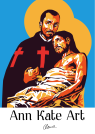 Święty Kamil z Jezusem Plakat A1